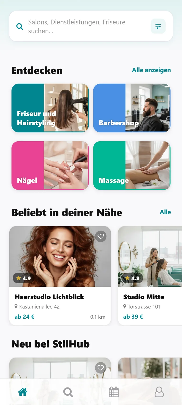 Die StilHub-App, Termine bei Salons