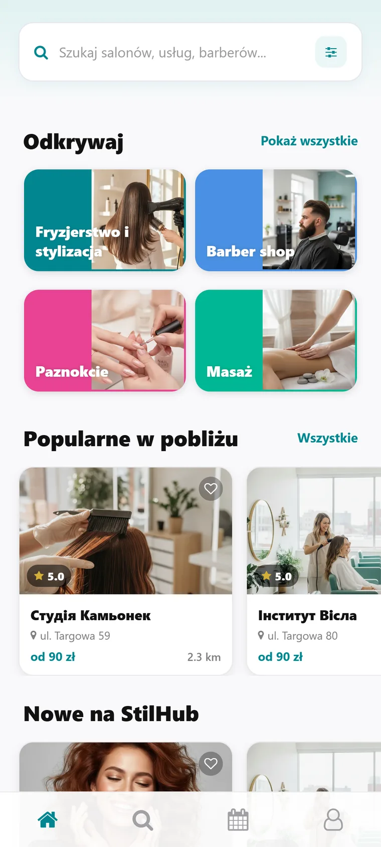 Aplikacja StilHub, rezerwacje w salonach